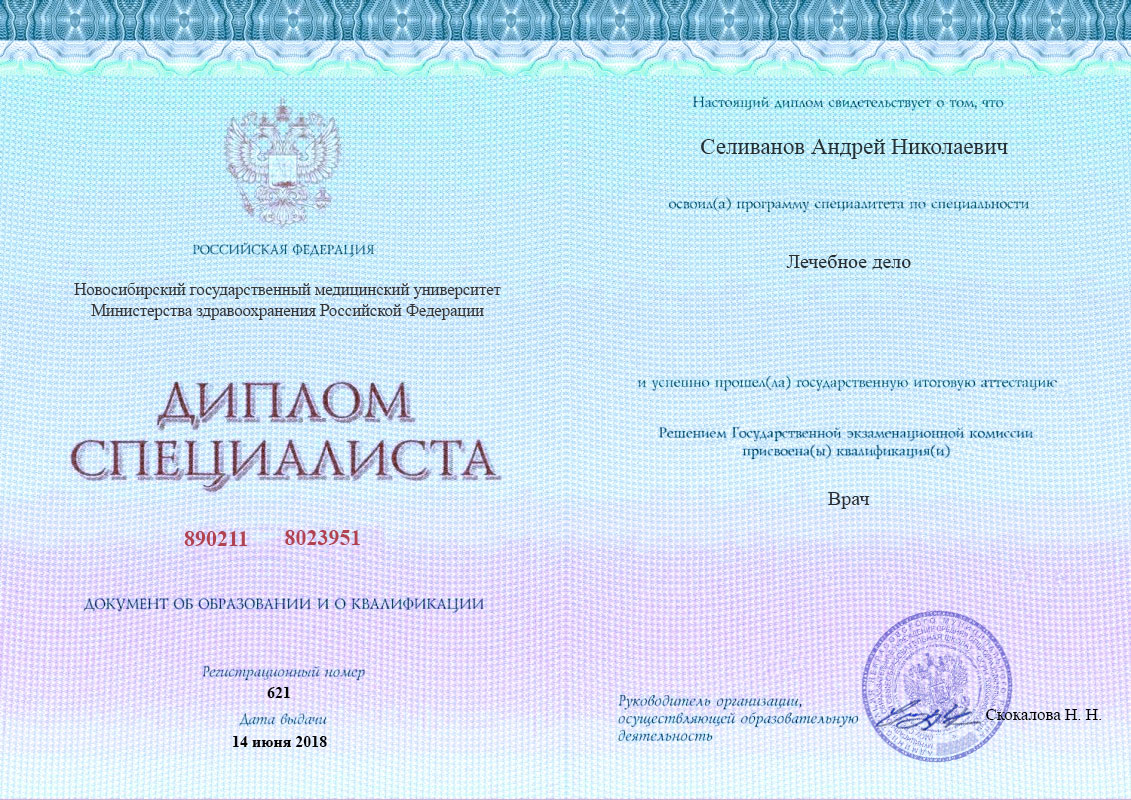 документы об образовании Андрей Николаевич Селиванов